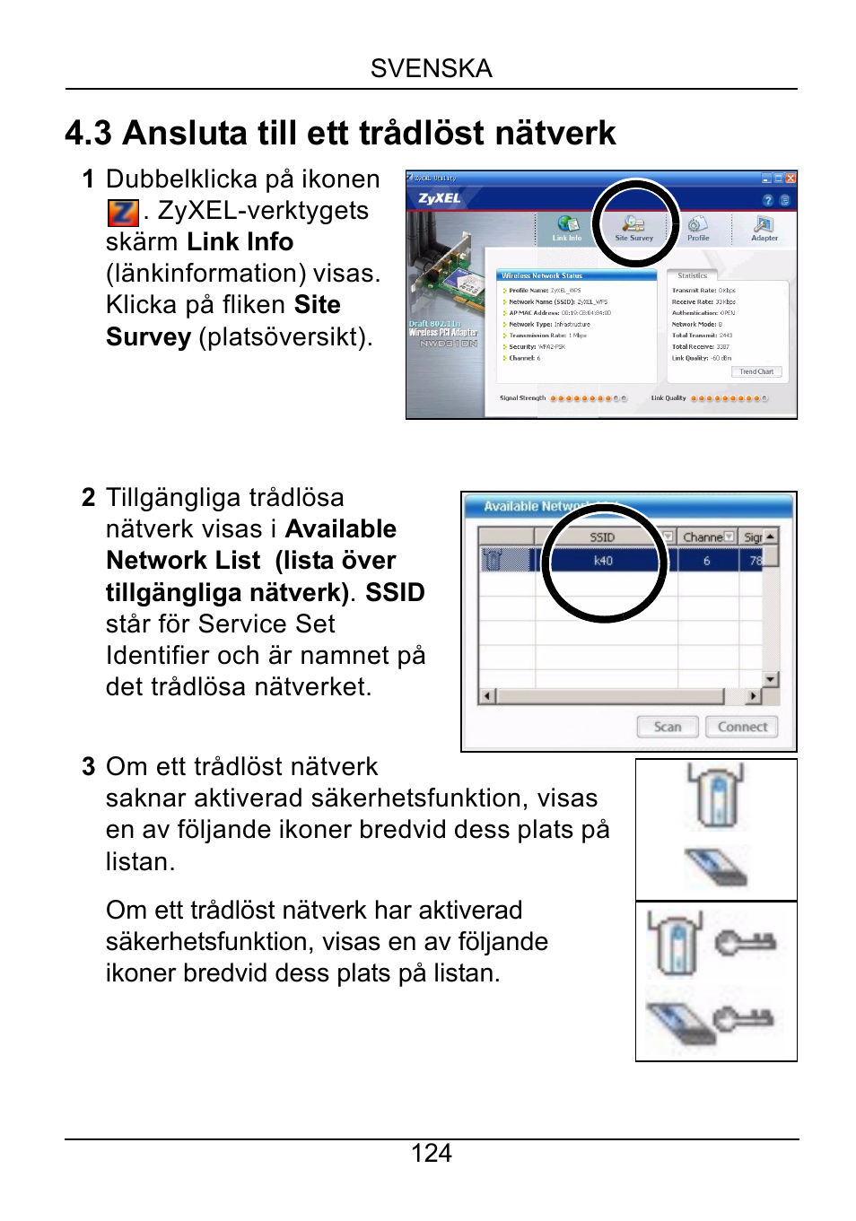 3 ansluta till ett trådlöst nätverk | ZyXEL Communications NWD310N User Manual | Page 124 / 127