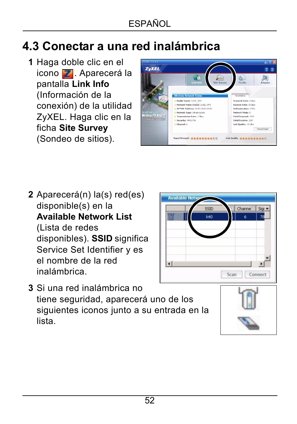3 conectar a una red inalámbrica | ZyXEL Communications NWD310N User Manual | Page 52 / 127