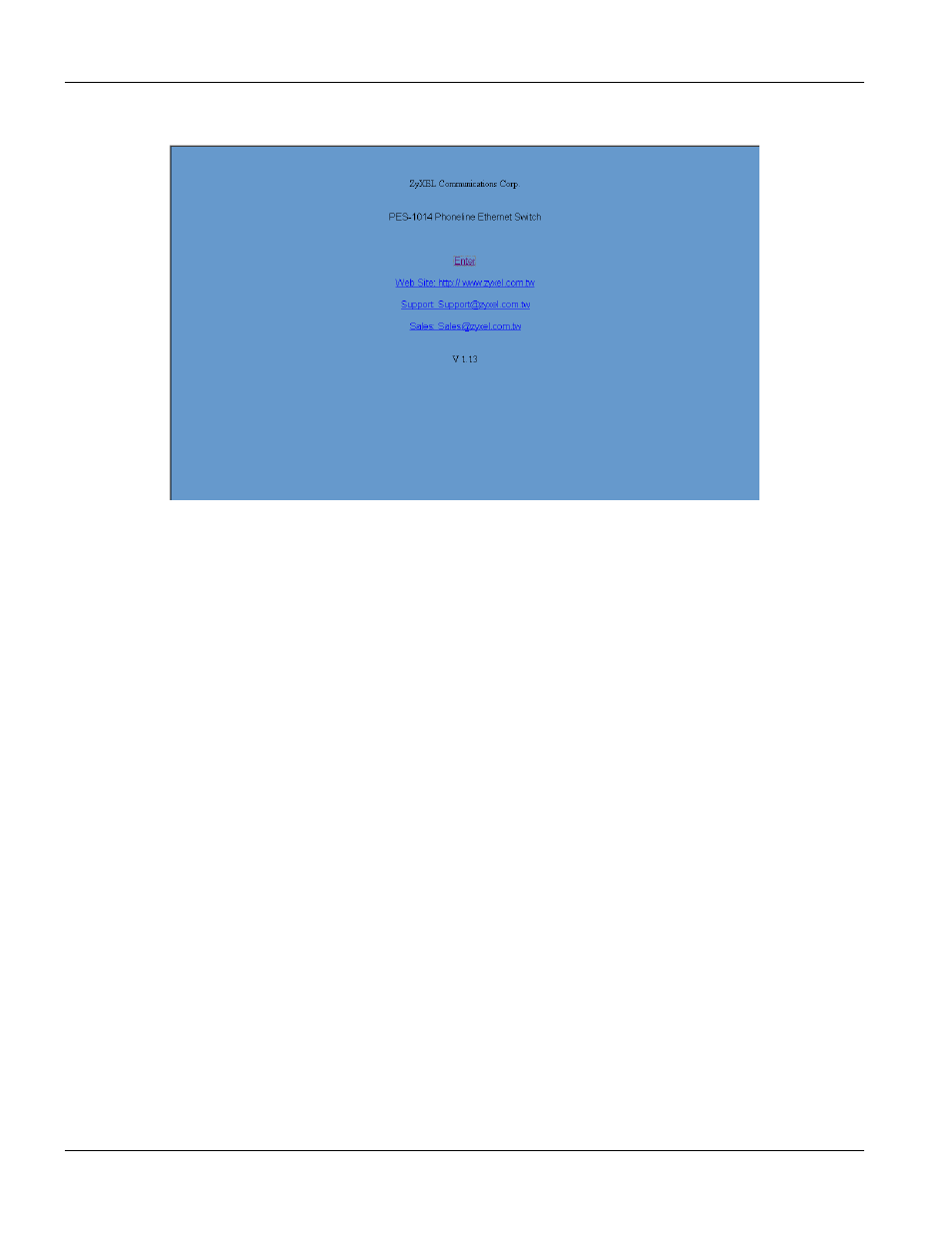 Welcome screen, 3 welcome screen | ZyXEL Communications PES-1014 User Manual | Page 22 / 81