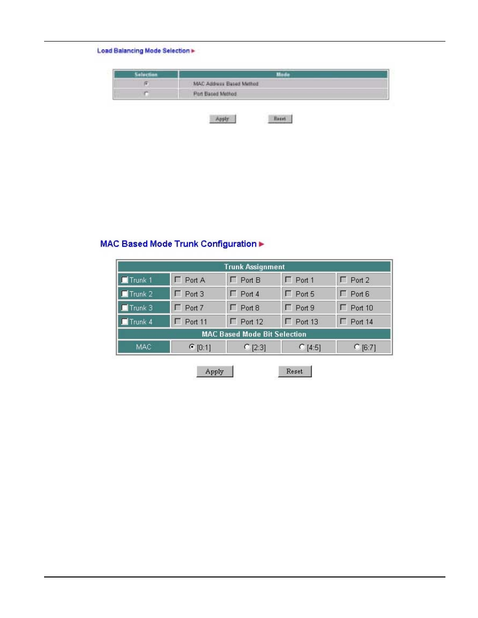 3 mac-based mode trunk configuration | ZyXEL Communications PES-1014 User Manual | Page 43 / 81