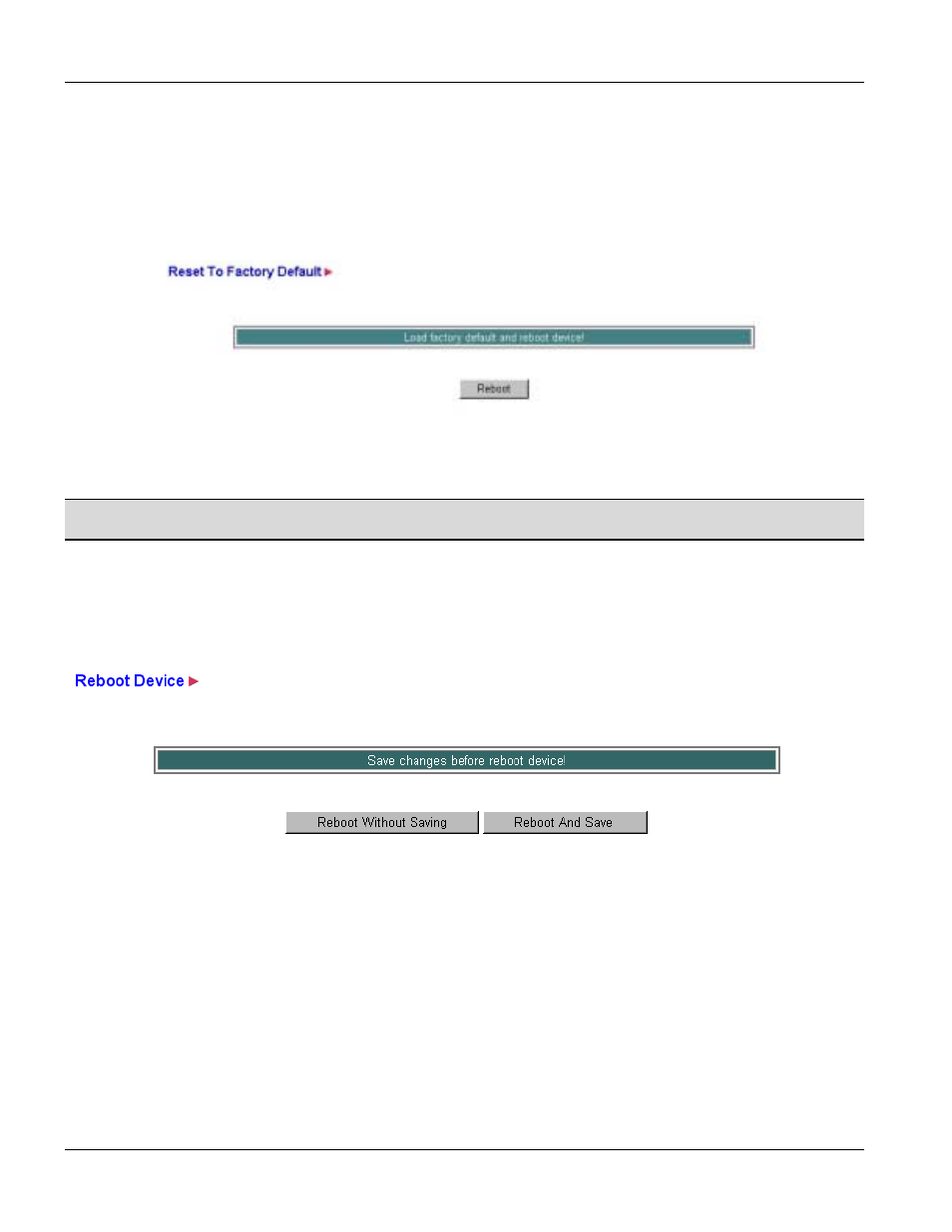 Reset to factory default, Reboot device, 3 reset to factory default | 4 reboot device | ZyXEL Communications PES-1014 User Manual | Page 68 / 81