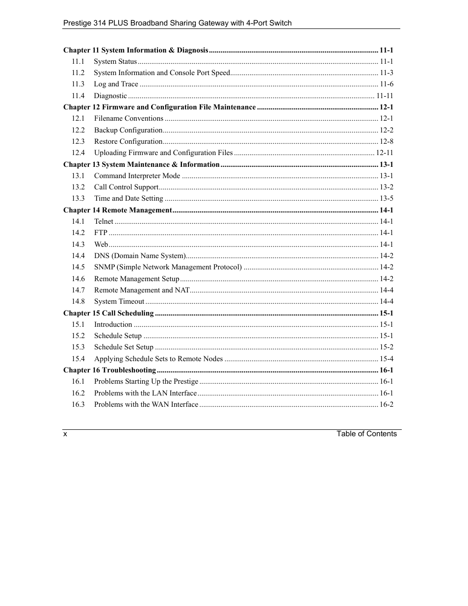 ZyXEL Communications Prestige 314 PLUS User Manual | Page 10 / 225
