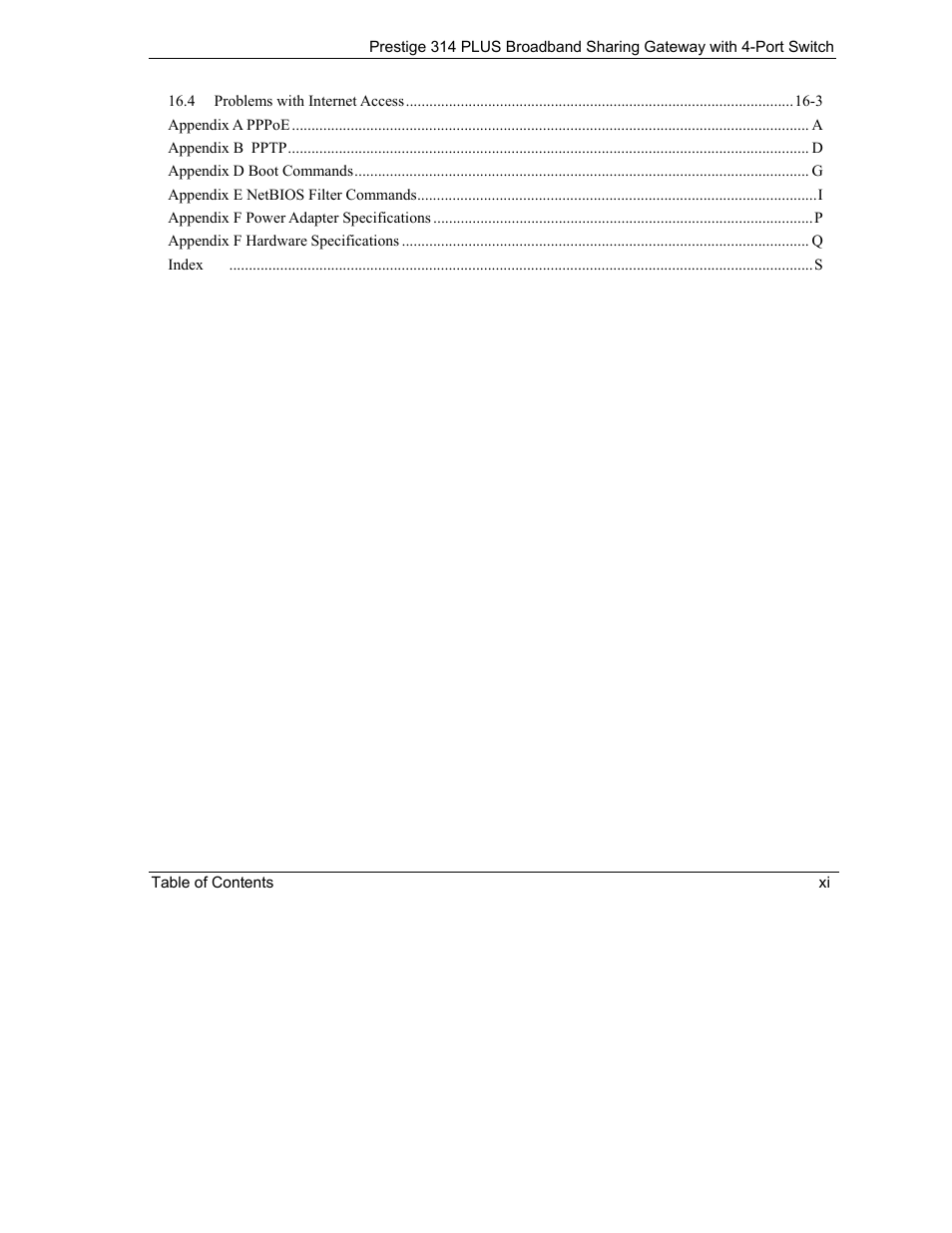 ZyXEL Communications Prestige 314 PLUS User Manual | Page 11 / 225