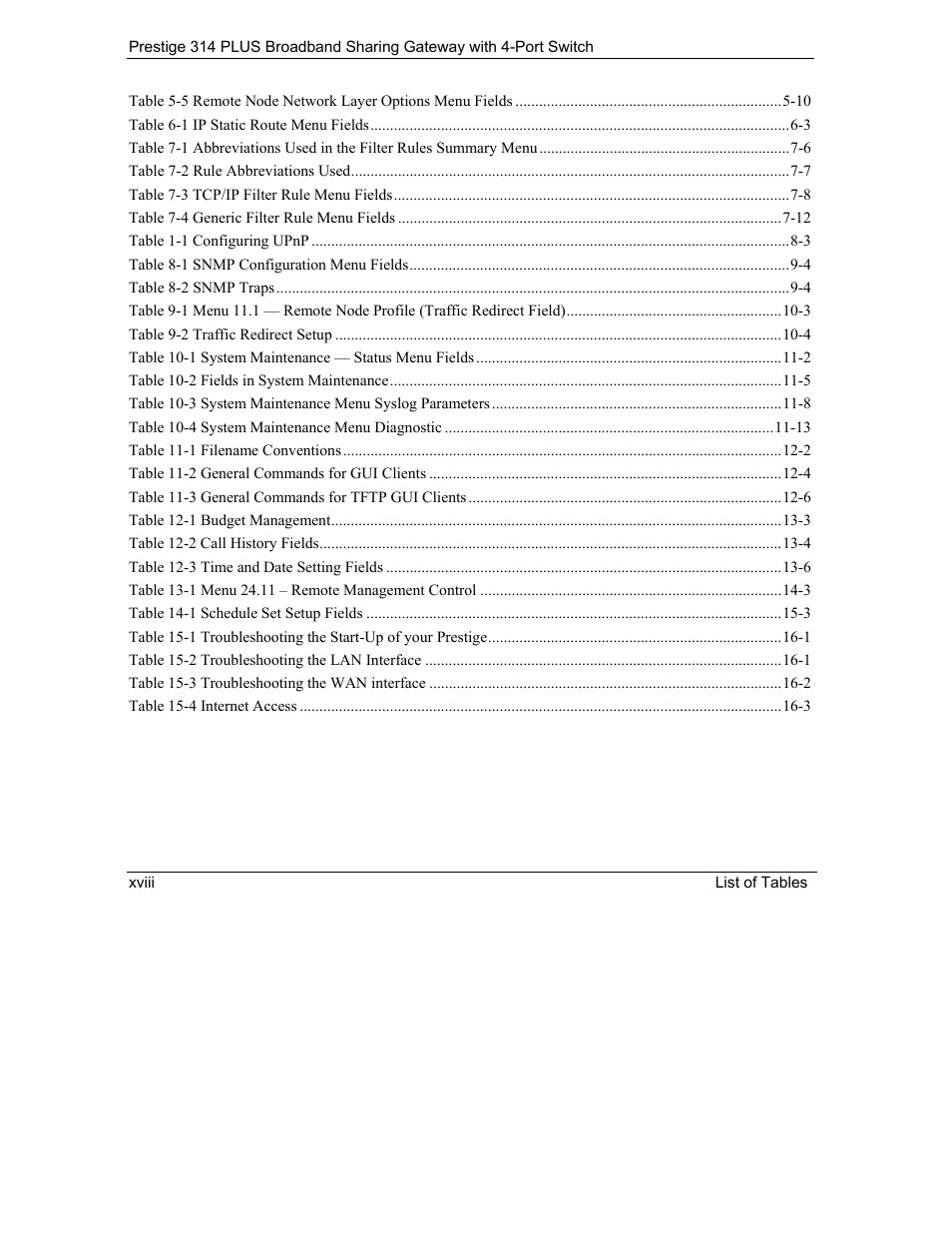 ZyXEL Communications Prestige 314 PLUS User Manual | Page 18 / 225