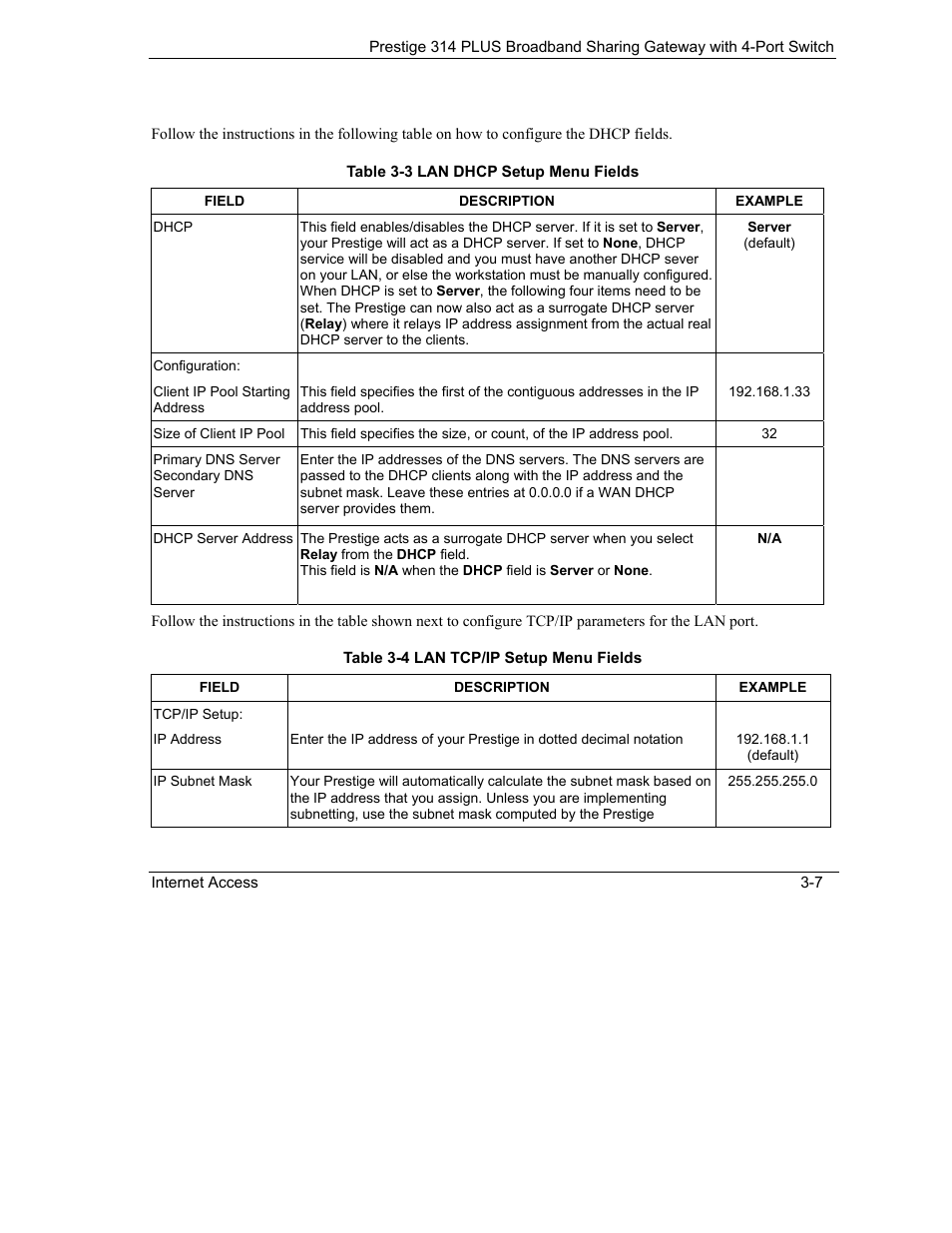 ZyXEL Communications Prestige 314 PLUS User Manual | Page 51 / 225