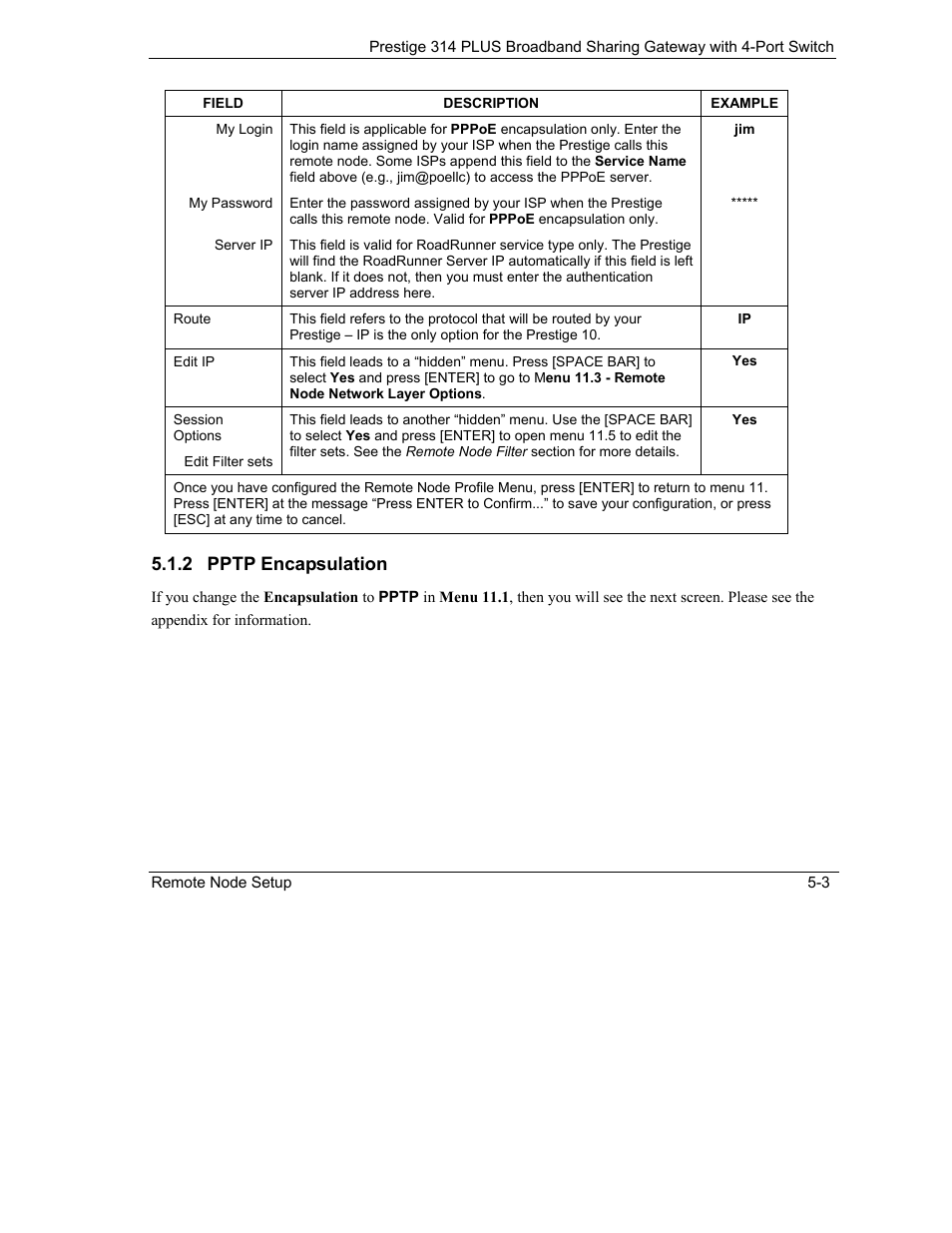 Pptp encapsulation, 2 pptp encapsulation | ZyXEL Communications Prestige 314 PLUS User Manual | Page 91 / 225