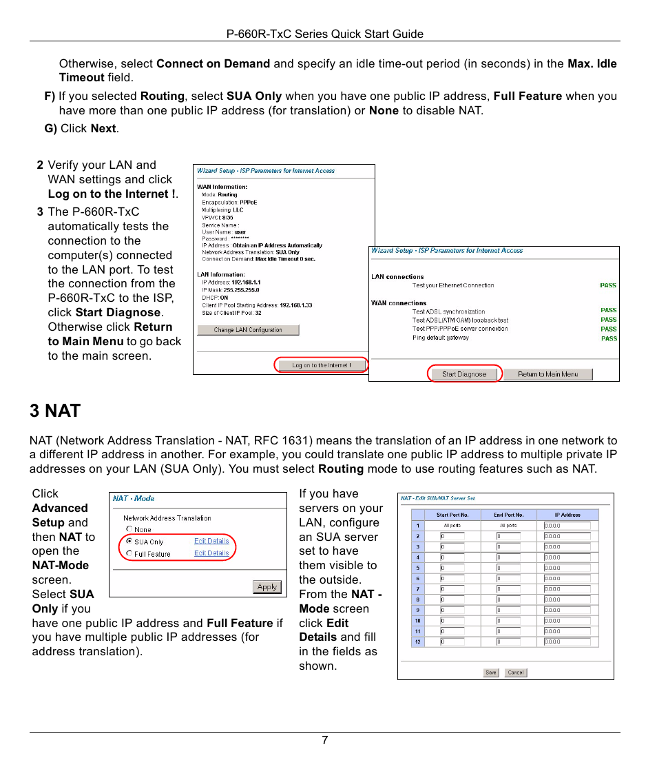 3 nat | ZyXEL Communications ADSL2+ Access Router P-660R-T1 v2 User Manual | Page 7 / 9