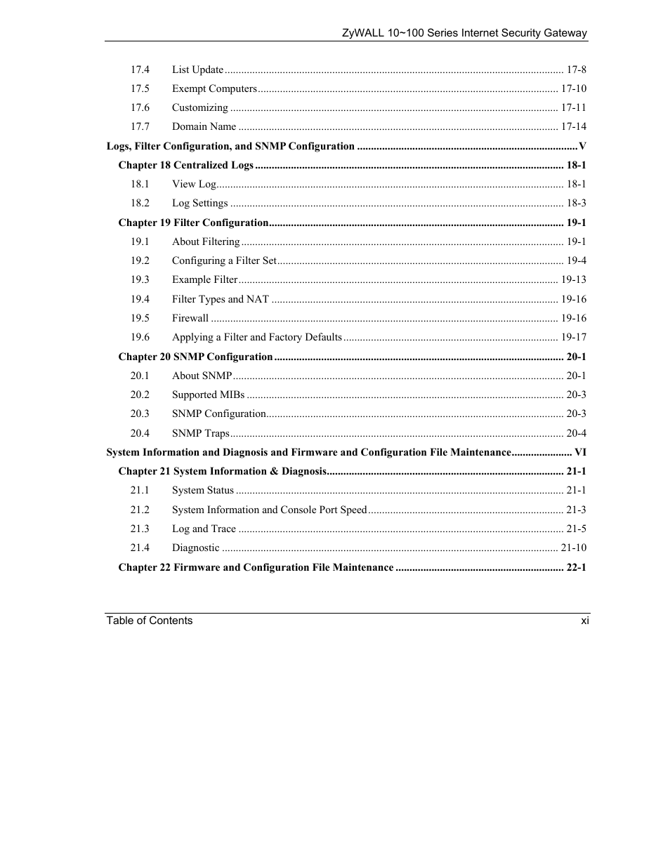 ZyXEL Communications 10 User Manual | Page 11 / 495