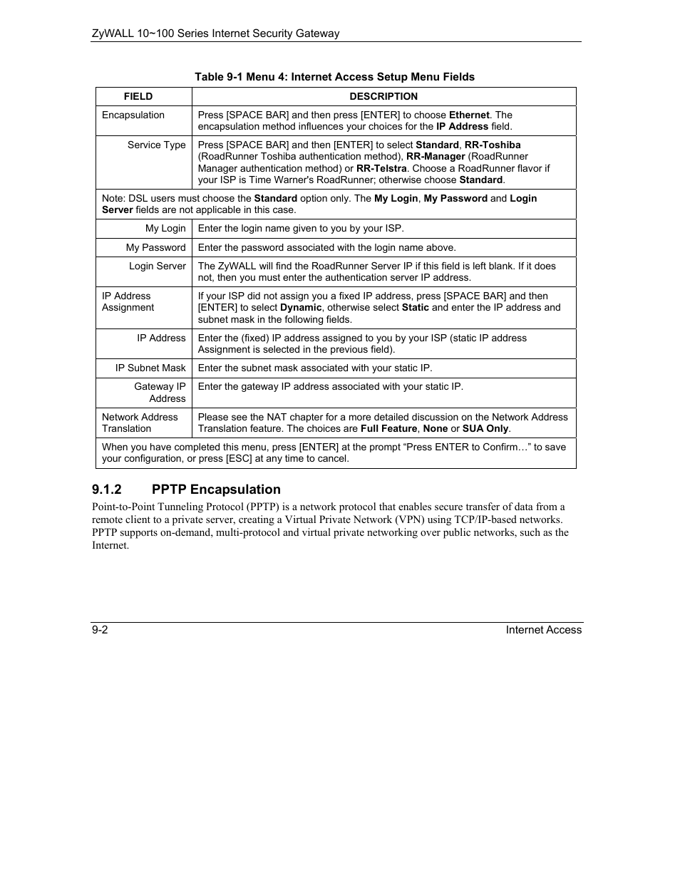 2 pptp encapsulation | ZyXEL Communications 10 User Manual | Page 116 / 495