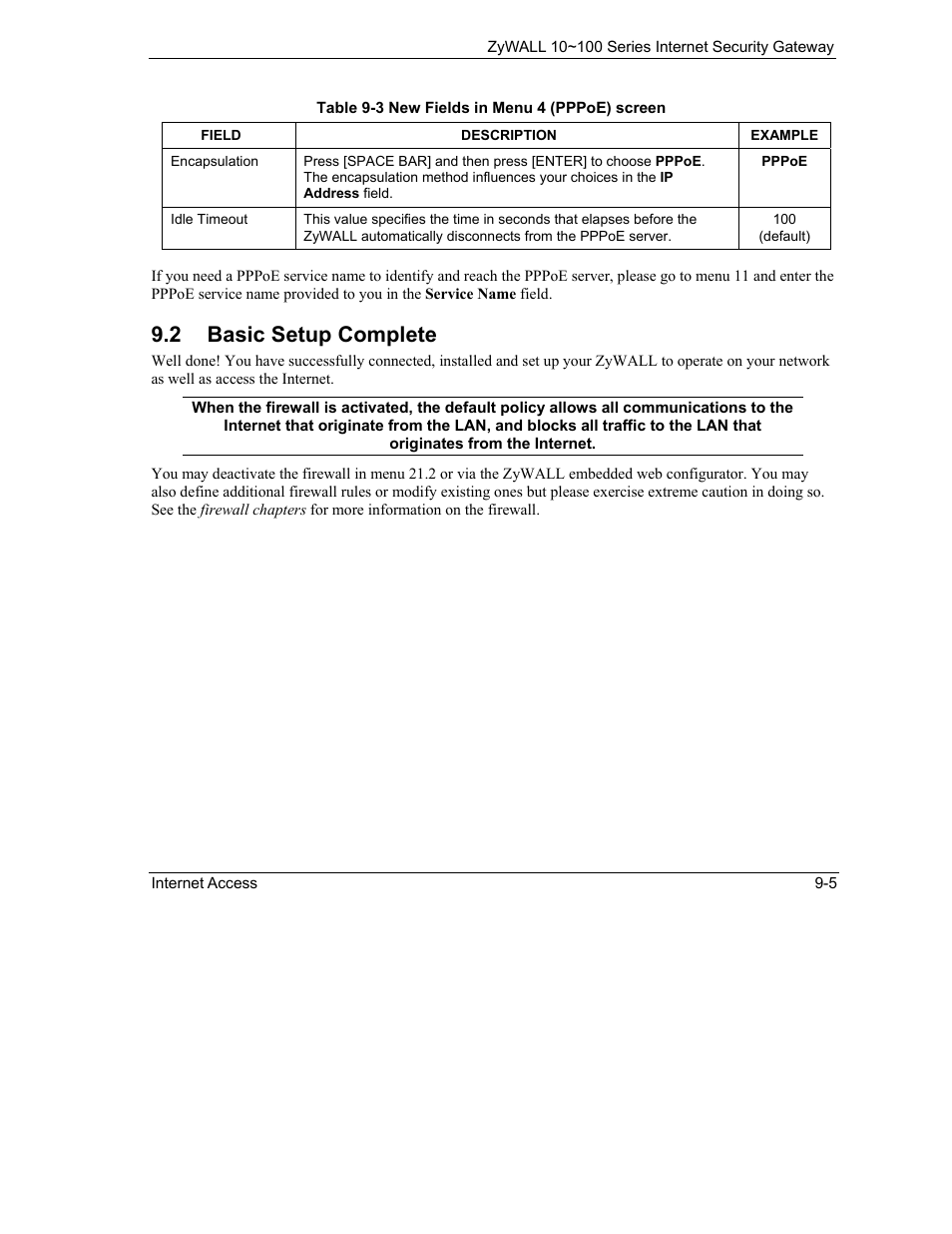 Basic setup complete, 2 basic setup complete | ZyXEL Communications 10 User Manual | Page 119 / 495
