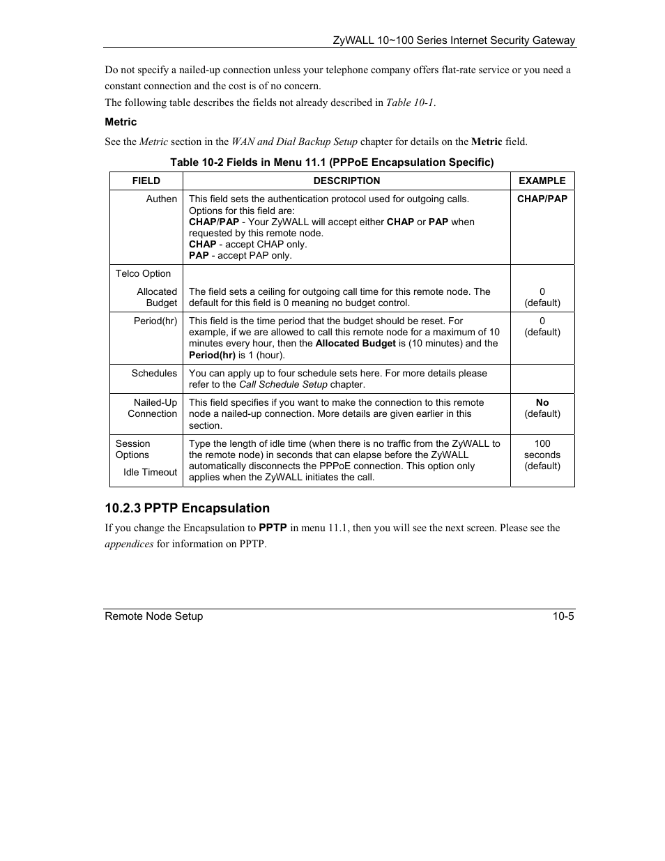 3 pptp encapsulation | ZyXEL Communications 10 User Manual | Page 127 / 495