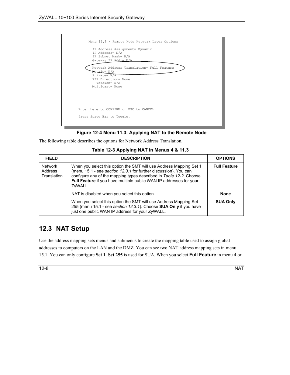 Nat setup, 3 nat setup | ZyXEL Communications 10 User Manual | Page 150 / 495