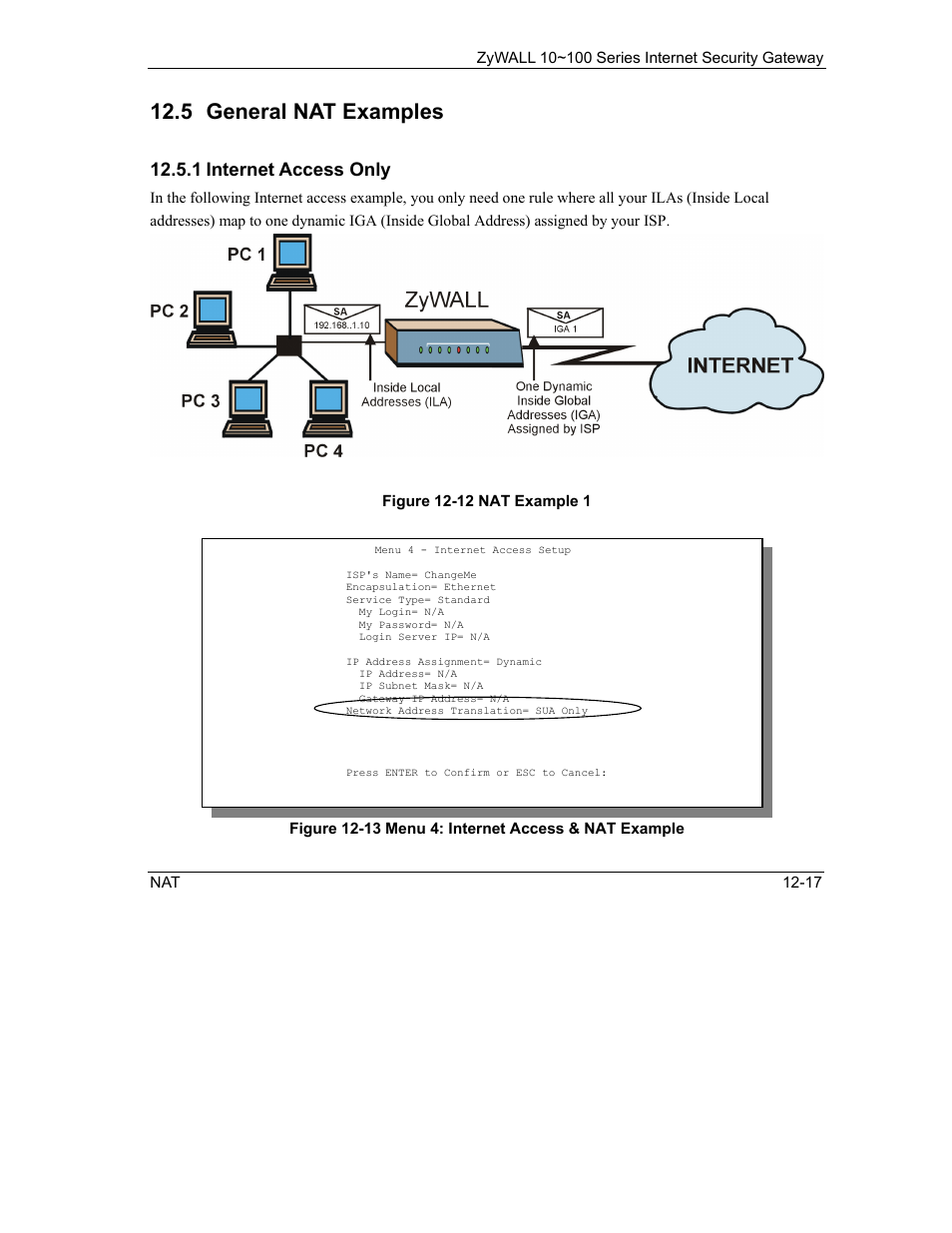 General nat examples, 5 general nat examples, 1 internet access only | ZyXEL Communications 10 User Manual | Page 159 / 495