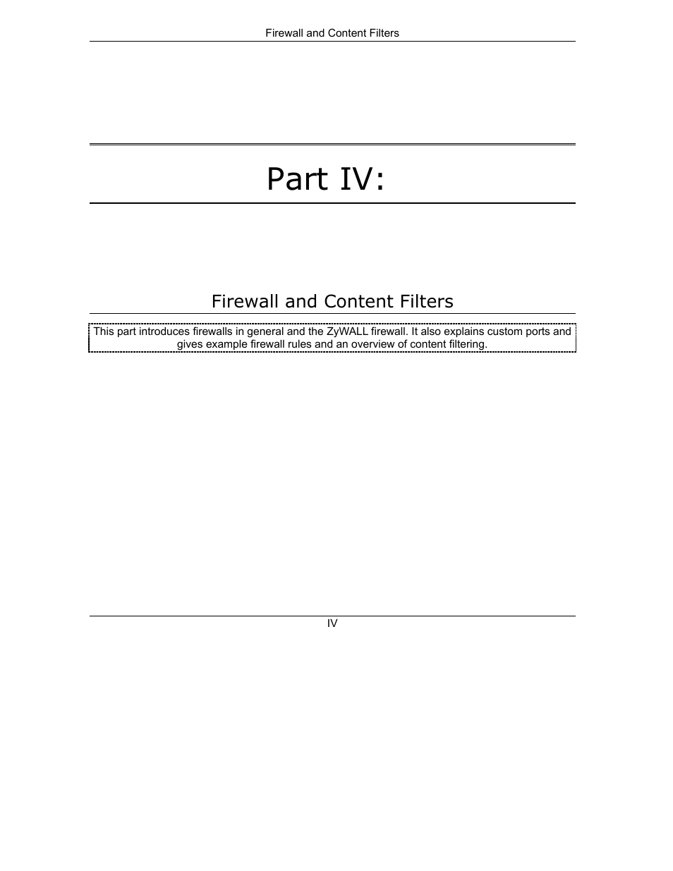 Firewall and content filters, Part iv | ZyXEL Communications 10 User Manual | Page 171 / 495