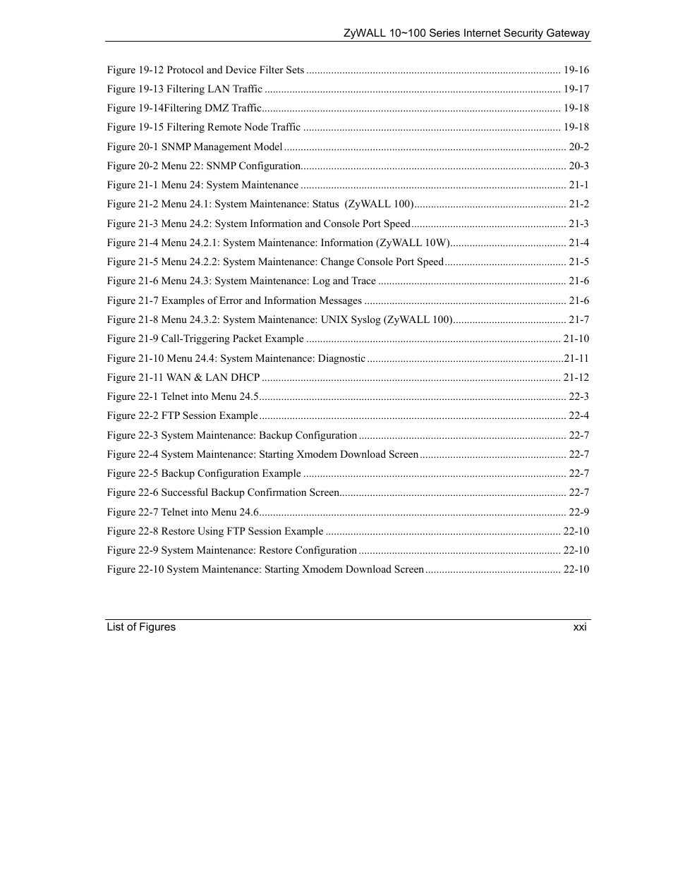 ZyXEL Communications 10 User Manual | Page 21 / 495