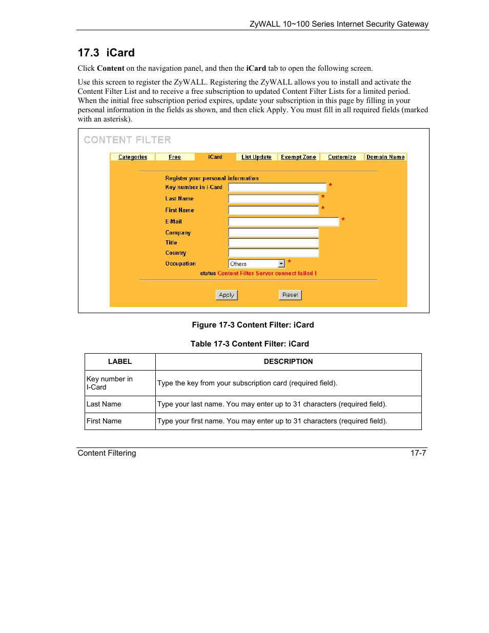 Icard, 3 icard | ZyXEL Communications 10 User Manual | Page 225 / 495