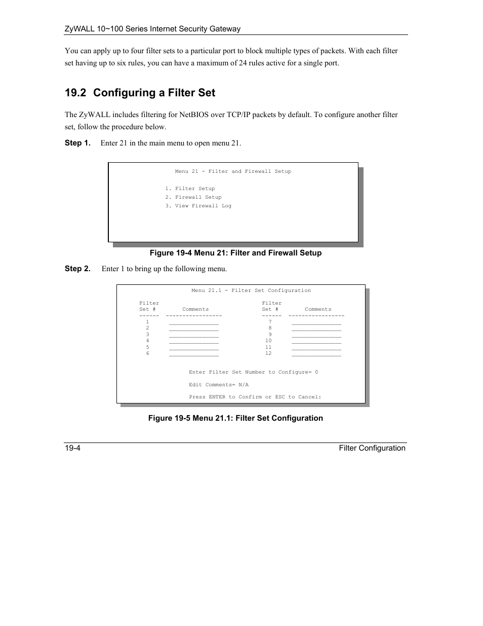 Configuring a filter set, 2 configuring a filter set | ZyXEL Communications 10 User Manual | Page 246 / 495