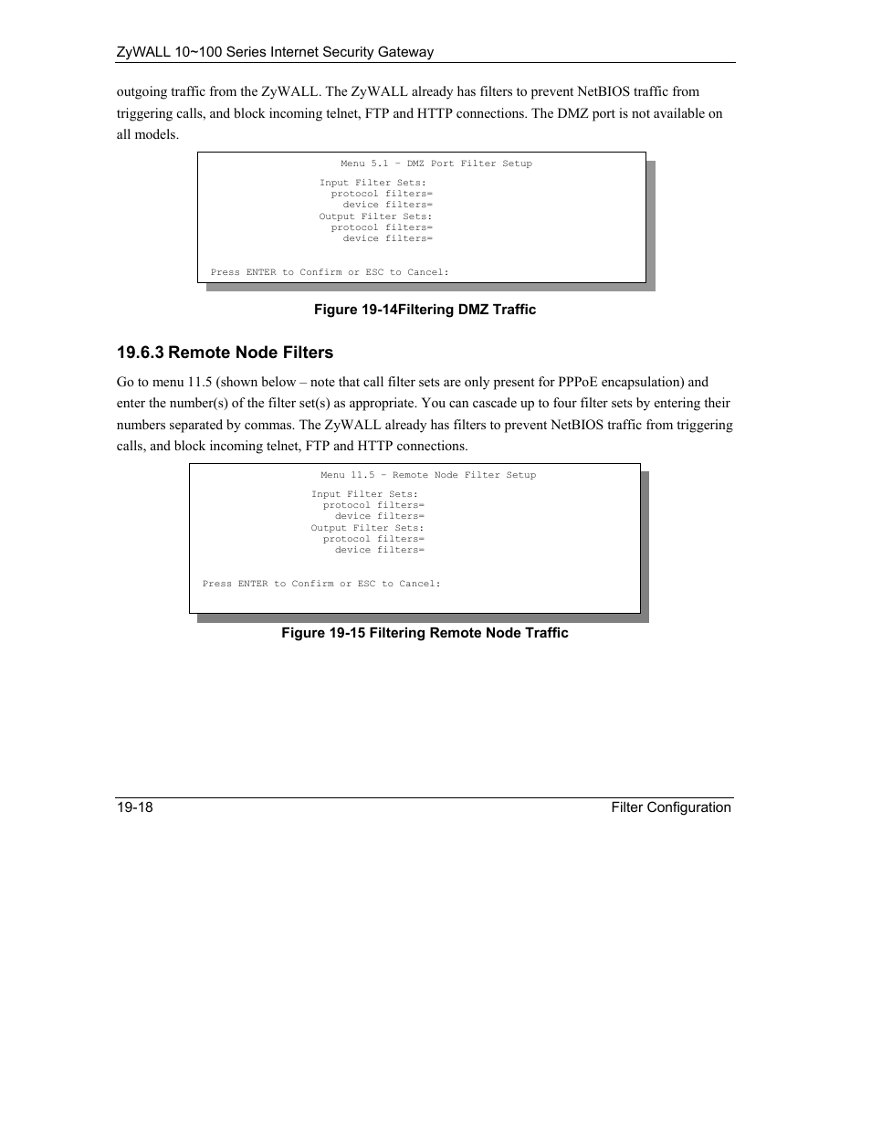 3 remote node filters | ZyXEL Communications 10 User Manual | Page 260 / 495