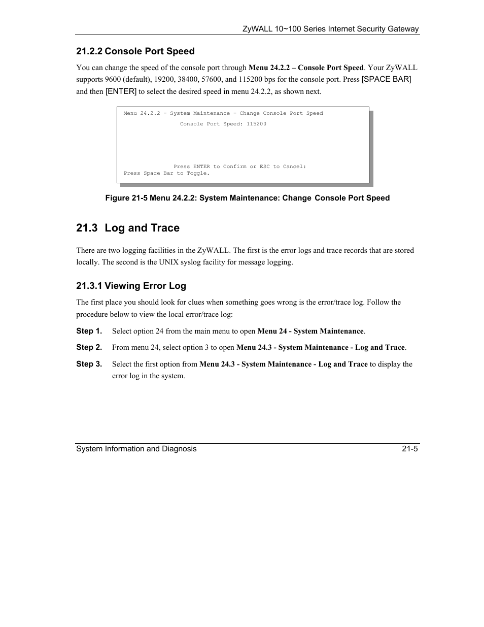 Log and trace, 3 log and trace | ZyXEL Communications 10 User Manual | Page 271 / 495