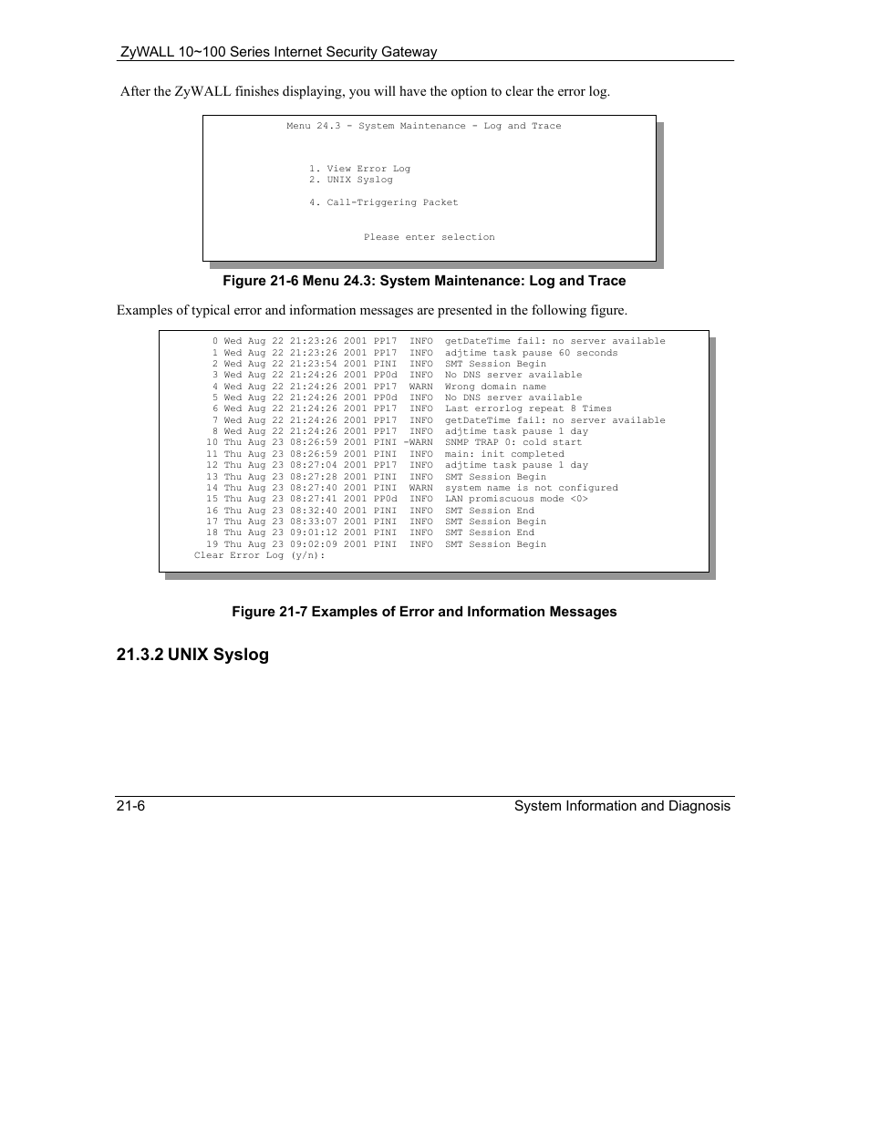 2 unix syslog | ZyXEL Communications 10 User Manual | Page 272 / 495