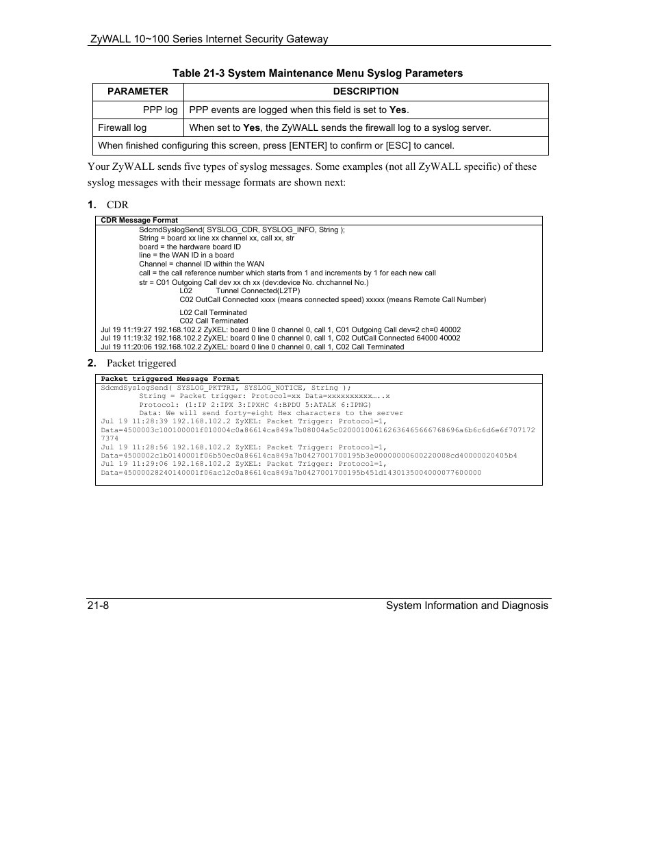 Packet triggered | ZyXEL Communications 10 User Manual | Page 274 / 495