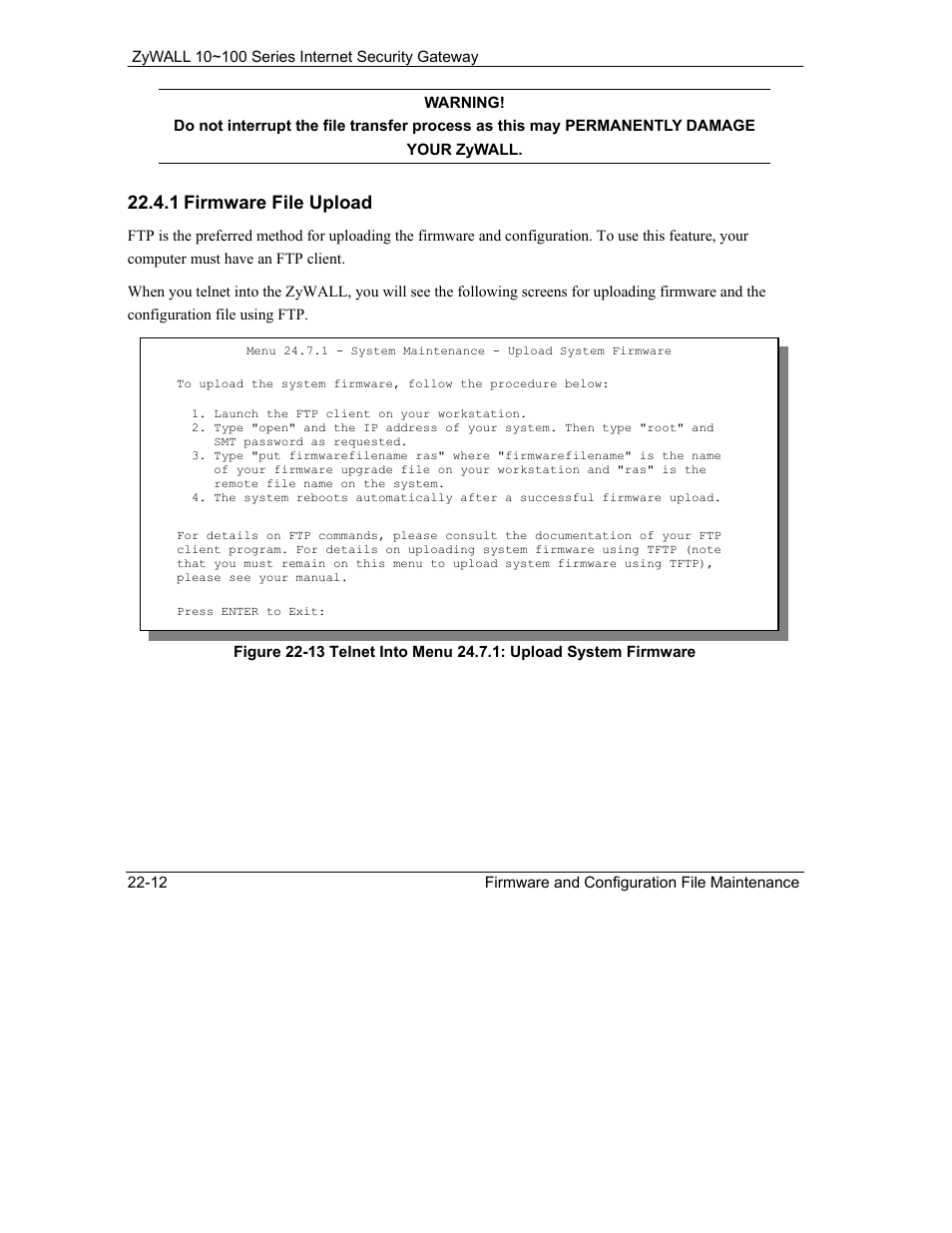 1 firmware file upload | ZyXEL Communications 10 User Manual | Page 290 / 495