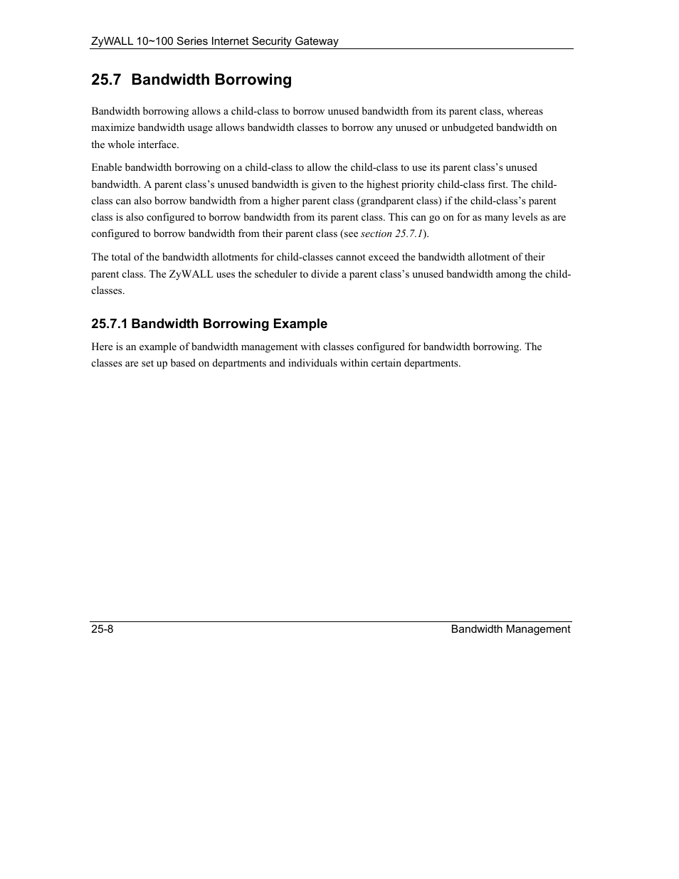 Bandwidth borrowing, 7 bandwidth borrowing | ZyXEL Communications 10 User Manual | Page 324 / 495