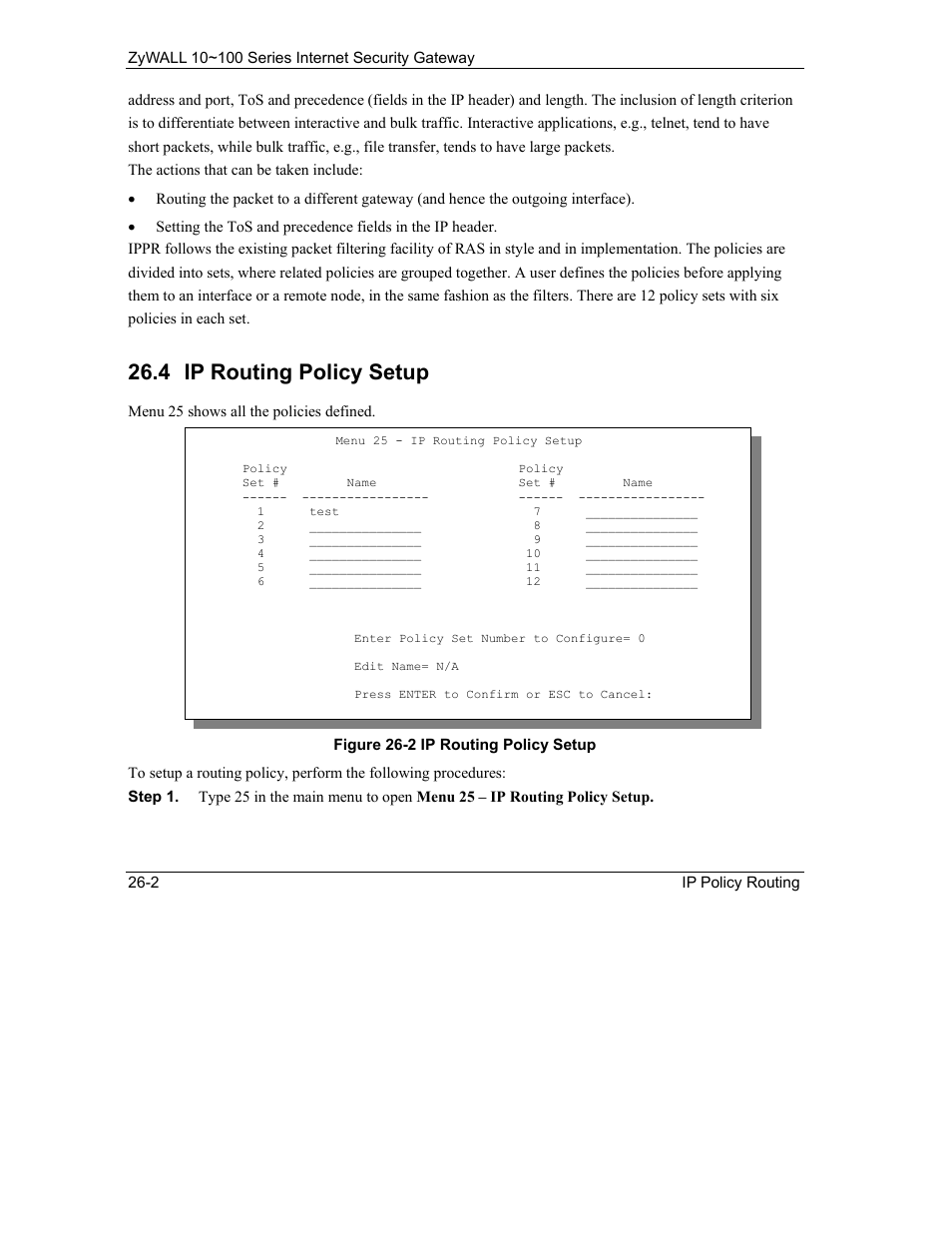 Ip routing policy setup, 4 ip routing policy setup | ZyXEL Communications 10 User Manual | Page 338 / 495
