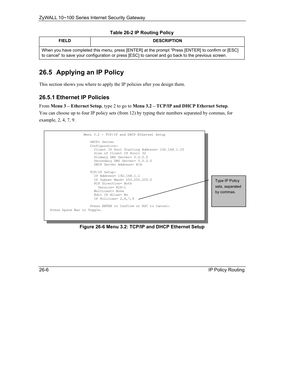 Applying an ip policy, 5 applying an ip policy, 1 ethernet ip policies | ZyXEL Communications 10 User Manual | Page 342 / 495