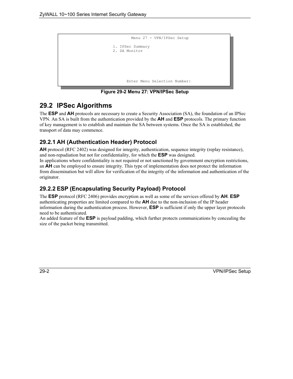 Ipsec algorithms, 2 ipsec algorithms | ZyXEL Communications 10 User Manual | Page 360 / 495