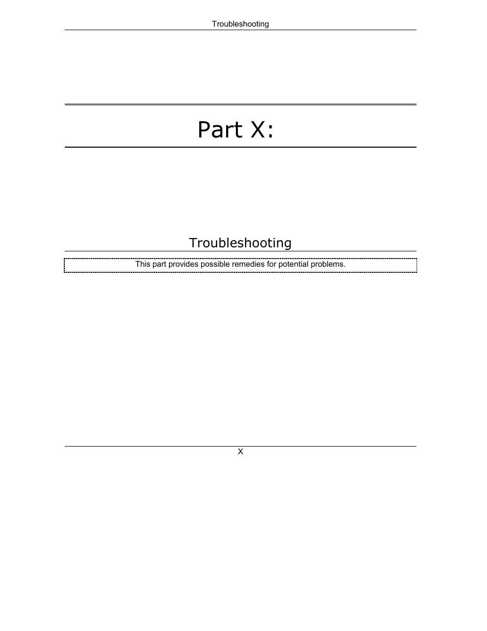 Troubleshooting, Part x | ZyXEL Communications 10 User Manual | Page 385 / 495