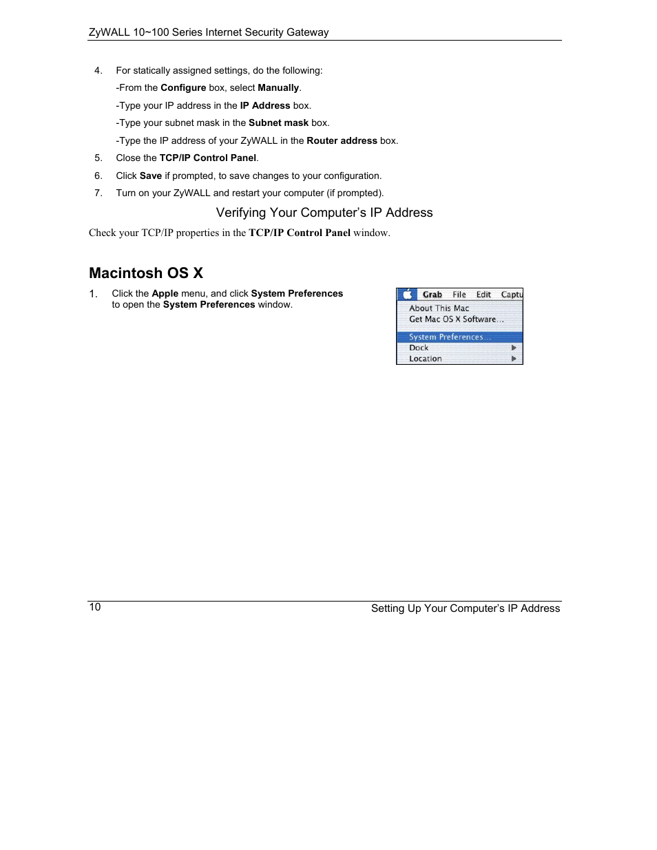 Macintosh os x | ZyXEL Communications 10 User Manual | Page 402 / 495