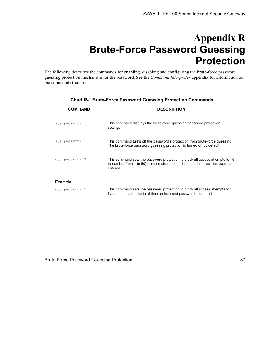 Brute-force password guessing protection | ZyXEL Communications 10 User Manual | Page 479 / 495