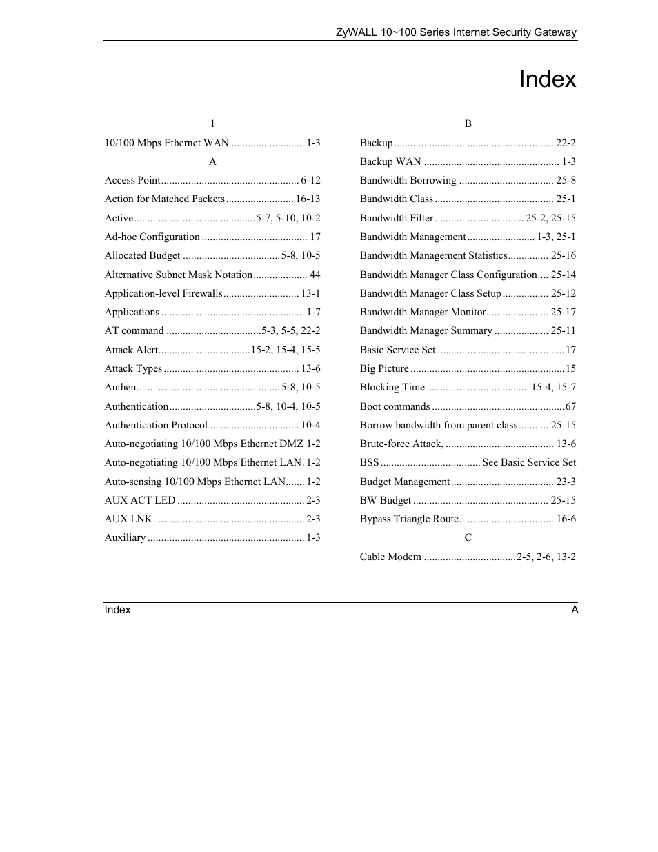 Index | ZyXEL Communications 10 User Manual | Page 483 / 495
