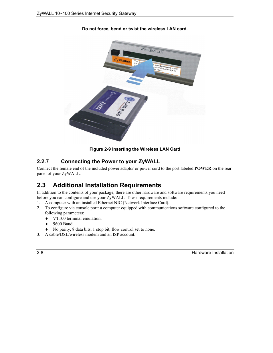 Additional installation requirements, 3 additional installation requirements | ZyXEL Communications 10 User Manual | Page 52 / 495