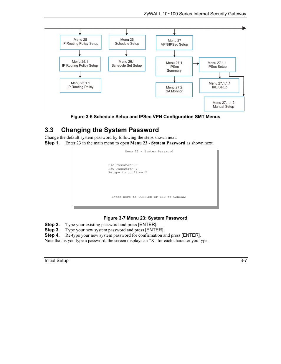 Changing the system password, 3 changing the system password | ZyXEL Communications 10 User Manual | Page 63 / 495