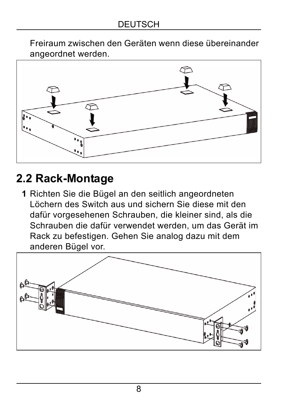 2 rack-montage | ZyXEL Communications ZyXEL Ethernet Switches User Manual | Page 10 / 43