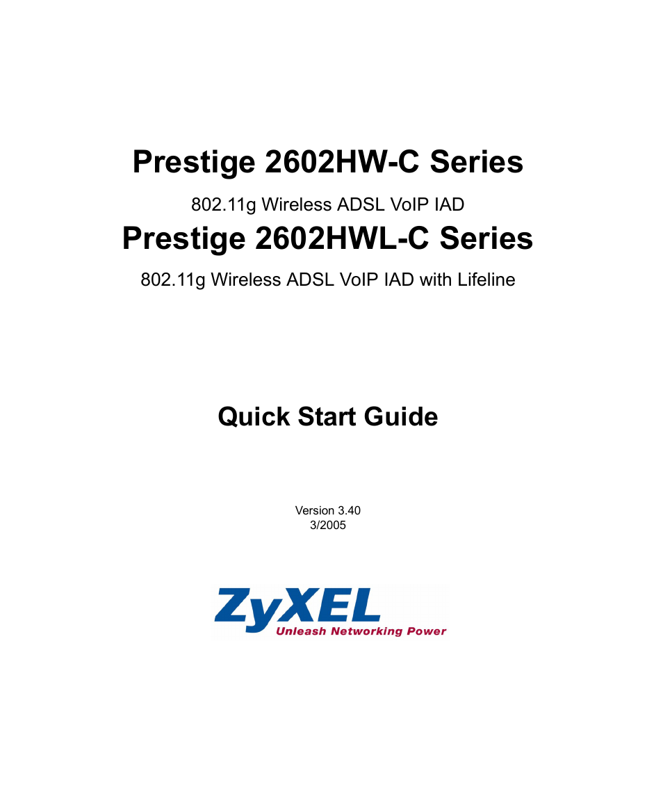 ZyXEL Communications 2602HW-C User Manual | 13 pages