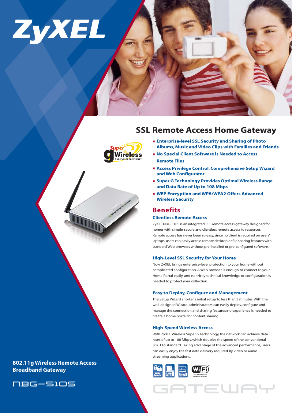 ZyXEL Communications NBG-510S User Manual | 2 pages