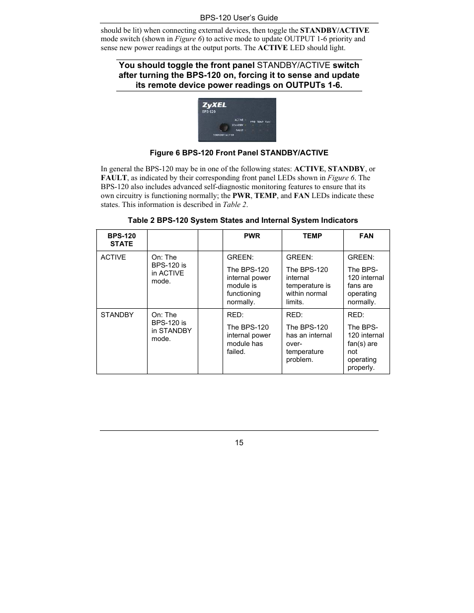 ZyXEL Communications BPS-120 User Manual | Page 15 / 20