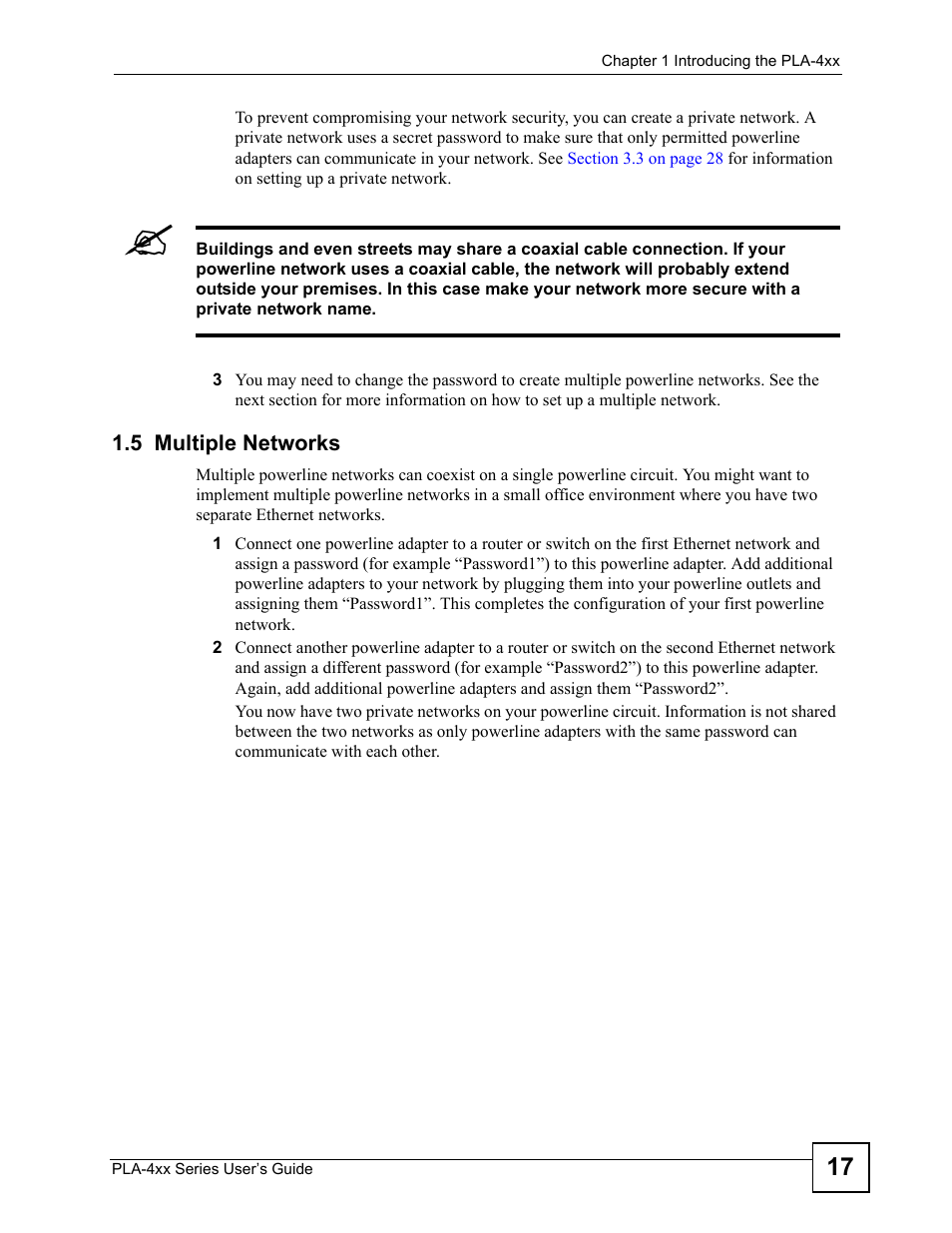 5 multiple networks | ZyXEL Communications PLA-4xx Series User Manual | Page 17 / 70