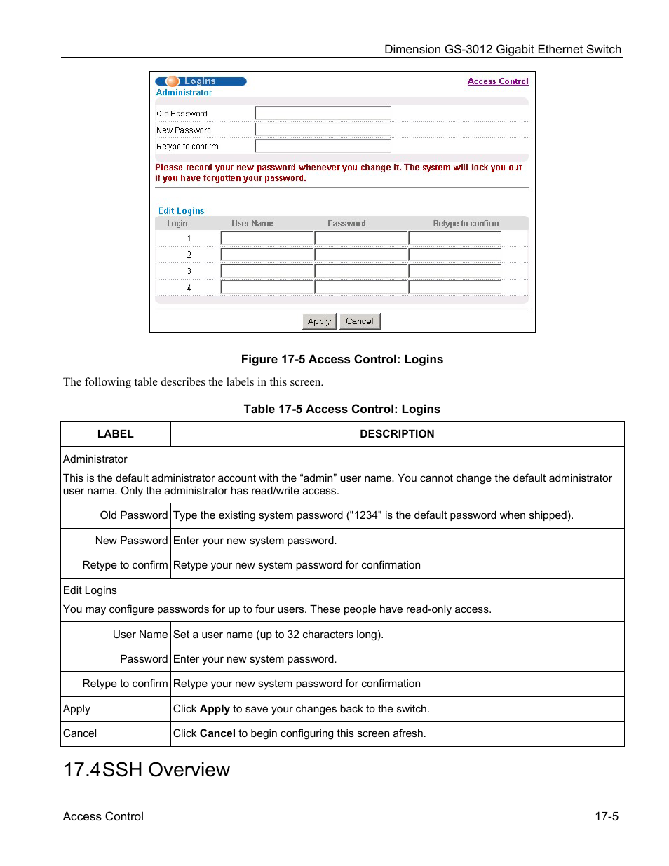 4 ssh overview | ZyXEL Communications GS-3012 User Manual | Page 123 / 234