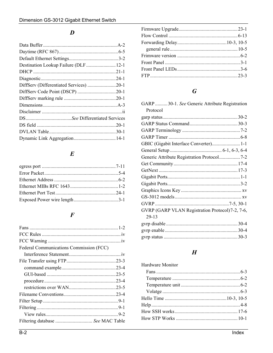 ZyXEL Communications GS-3012 User Manual | Page 230 / 234