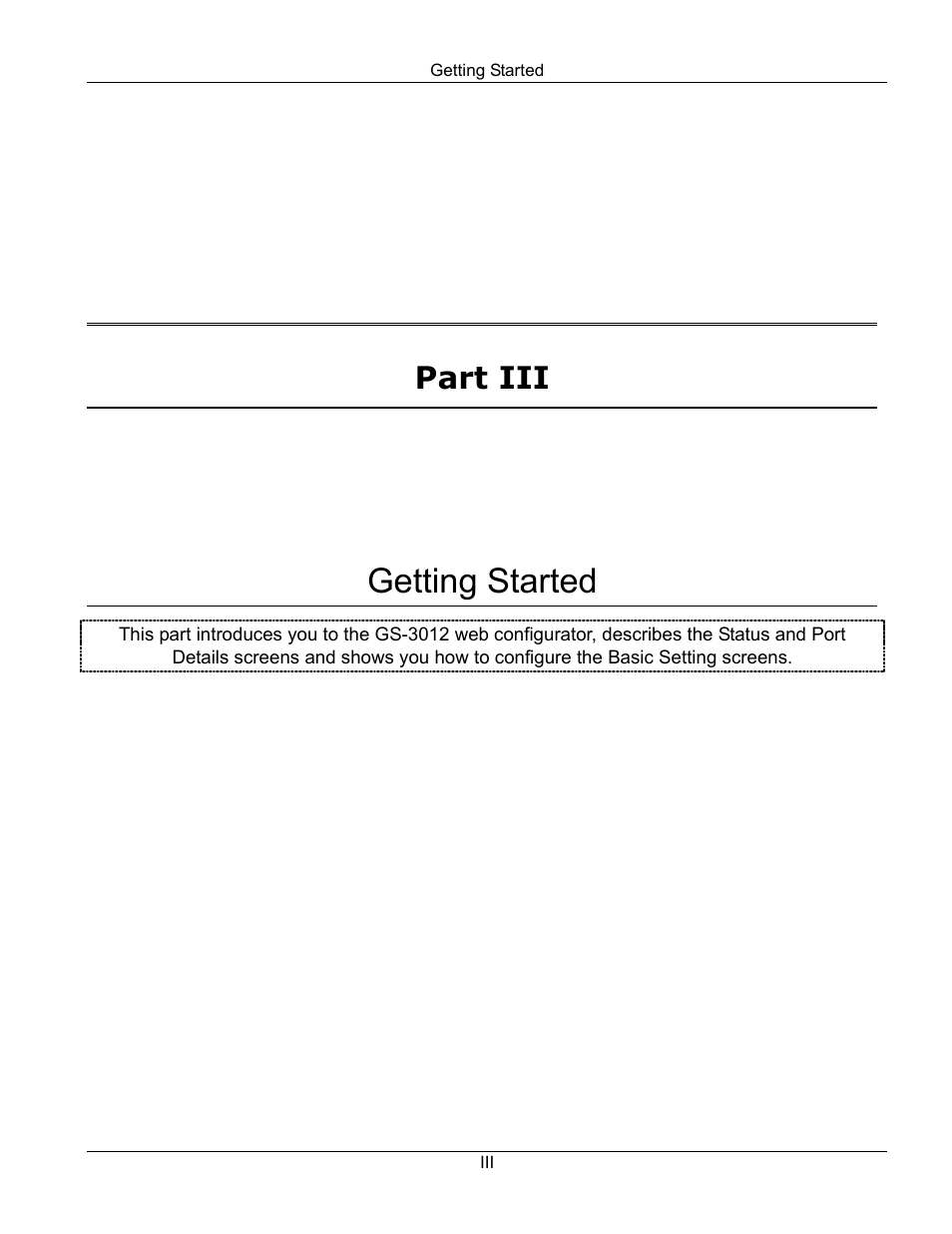 Getting started, Part iii | ZyXEL Communications GS-3012 User Manual | Page 43 / 234