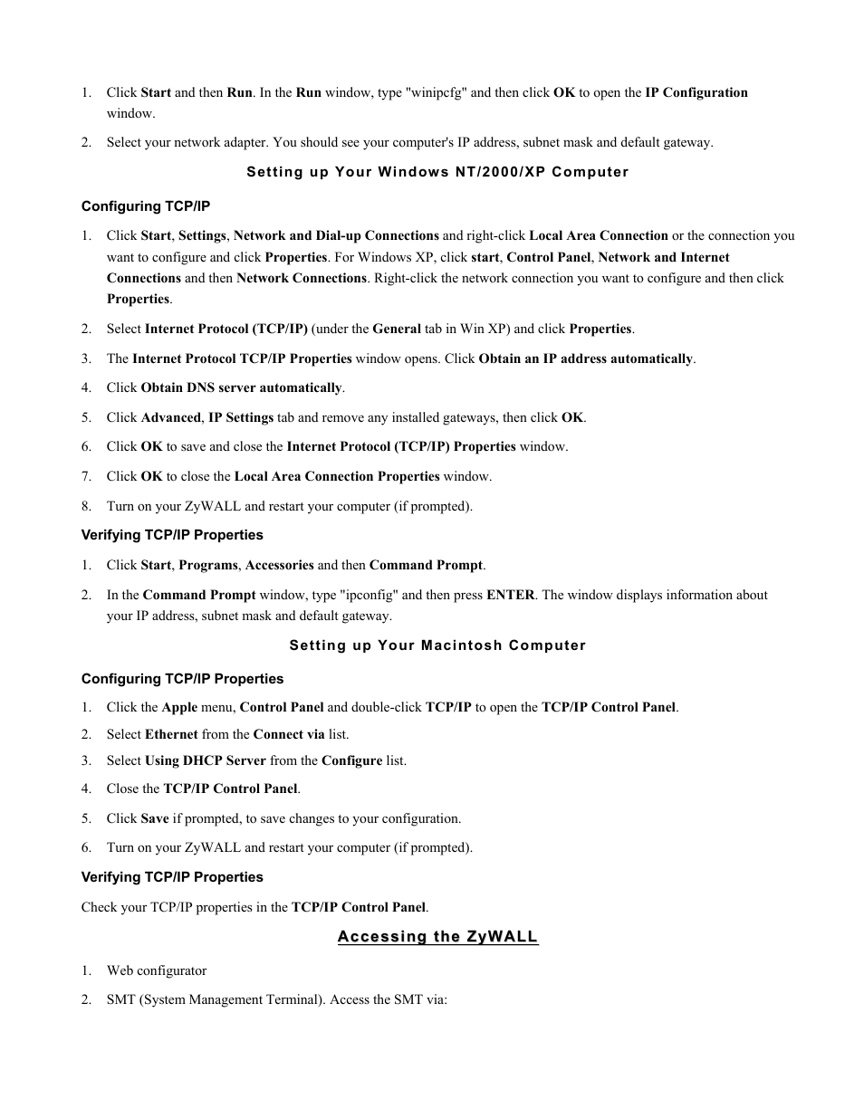 ZyXEL Communications ZYWALL 100 User Manual | Page 3 / 5