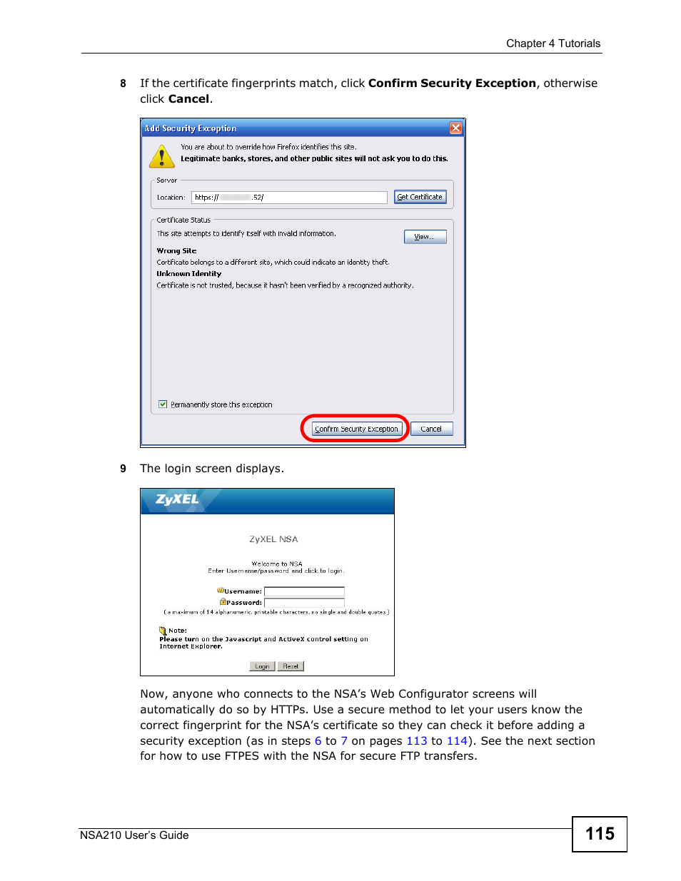 ZyXEL Communications NSA210 User Manual | Page 115 / 482