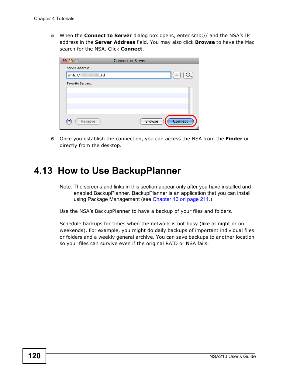 13 how to use backupplanner, How to use backupplanner | ZyXEL Communications NSA210 User Manual | Page 120 / 482