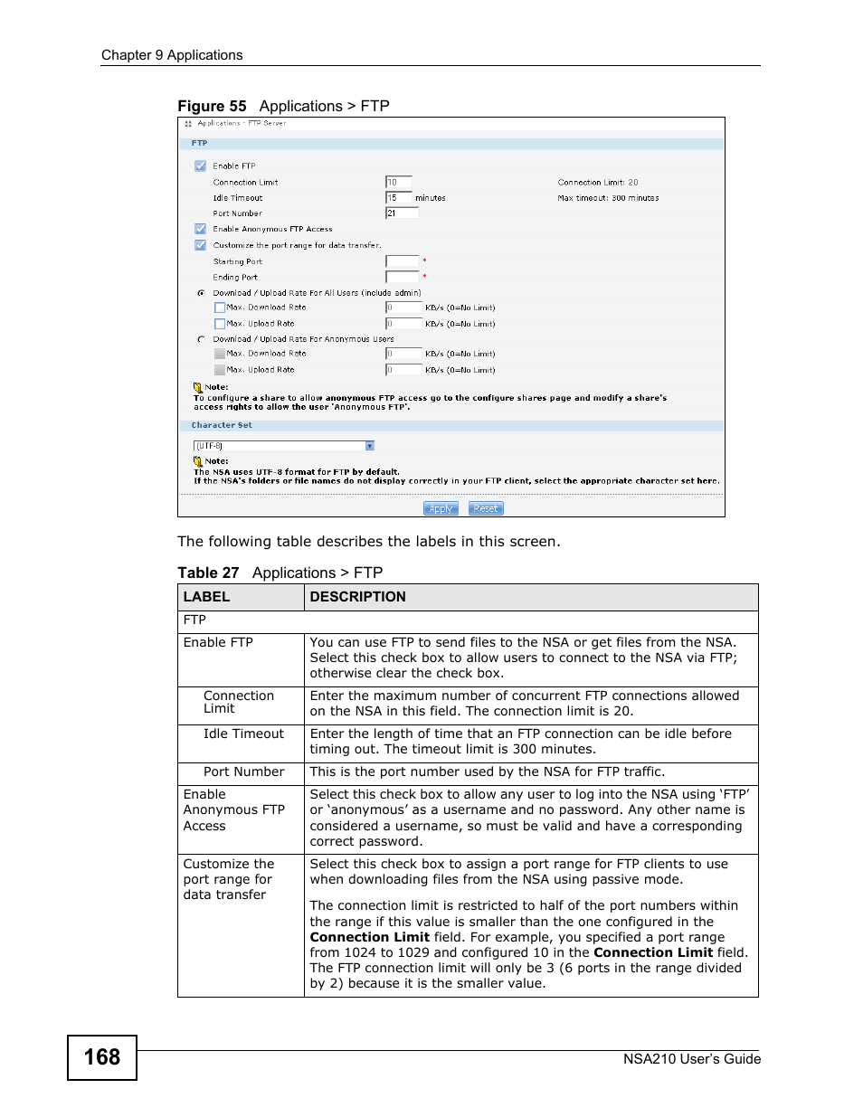 ZyXEL Communications NSA210 User Manual | Page 168 / 482