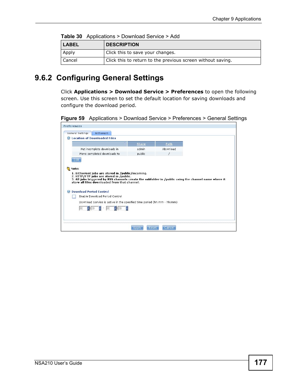 2 configuring general settings | ZyXEL Communications NSA210 User Manual | Page 177 / 482