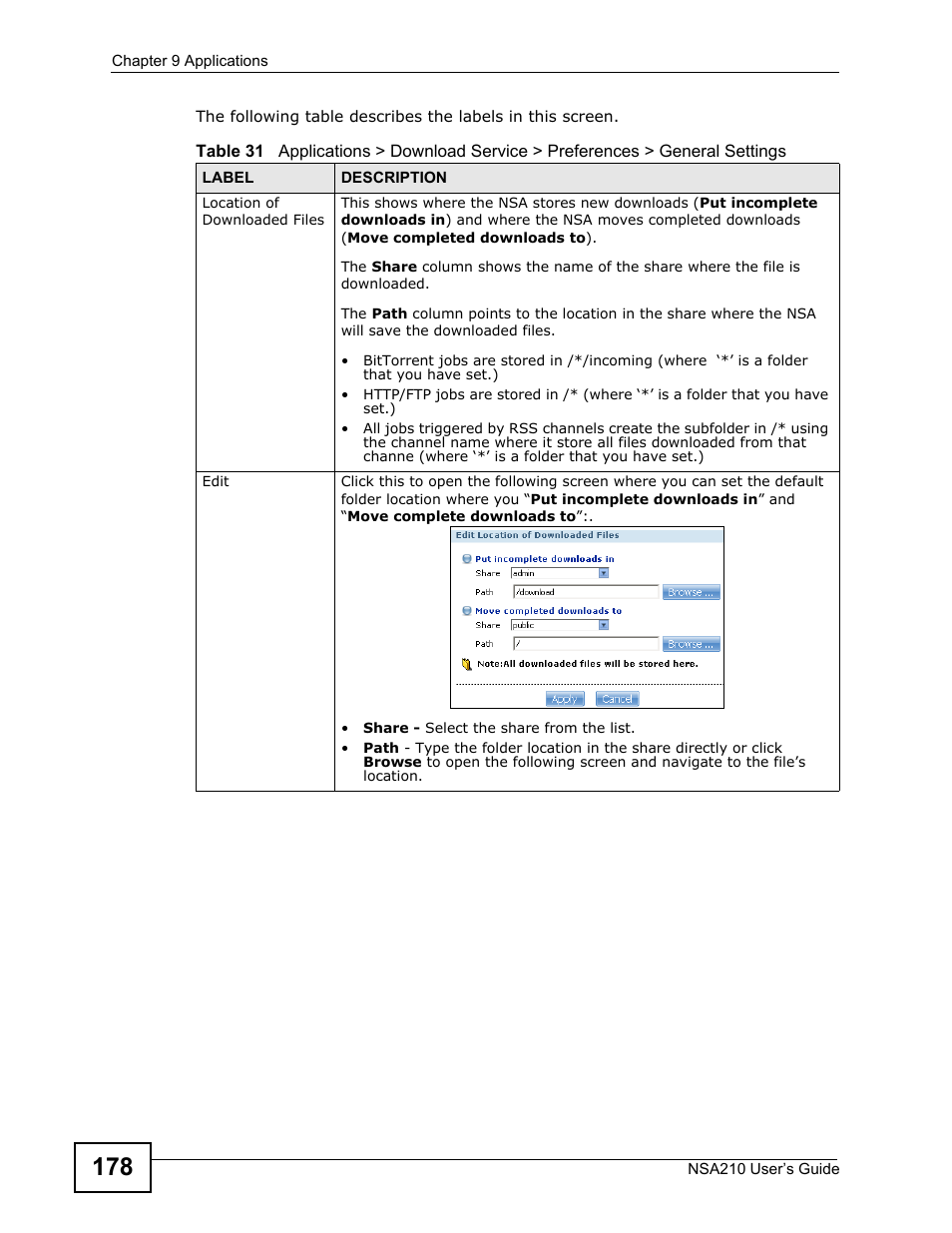 ZyXEL Communications NSA210 User Manual | Page 178 / 482